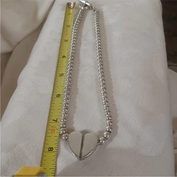 Barry Kieselstein-Cord Sterling Silver Beaded Heart Toggle Necklace - Picture 11 of 14